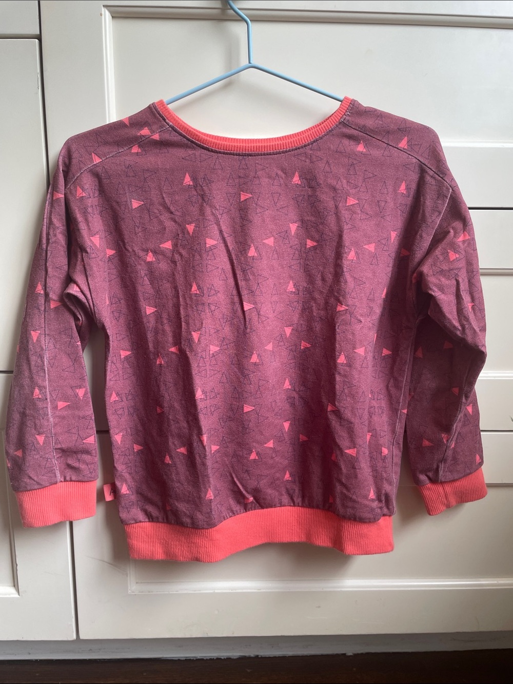 Alba Pink Triangle-Print Shirt with Coral Trim